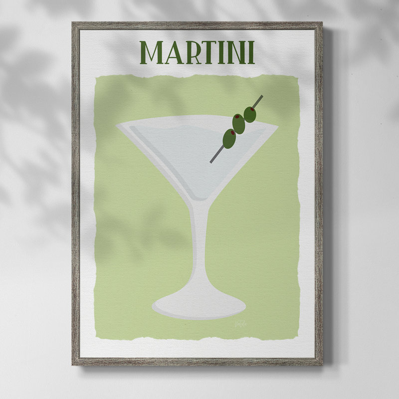 Martini Framed Print - Solid Wood, 30" H x 24" W