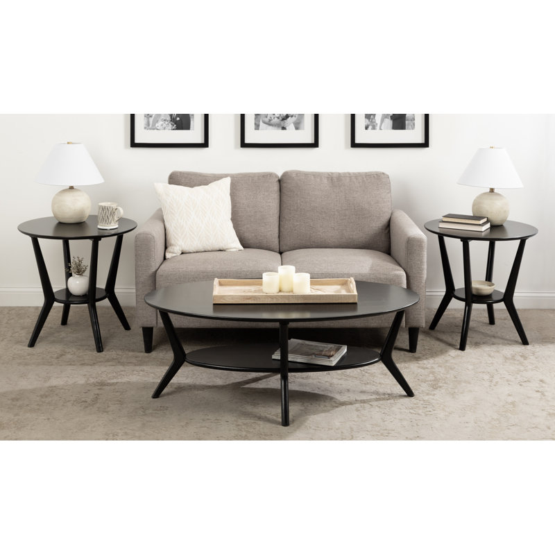 Table basse ovale pour le salon, Noir