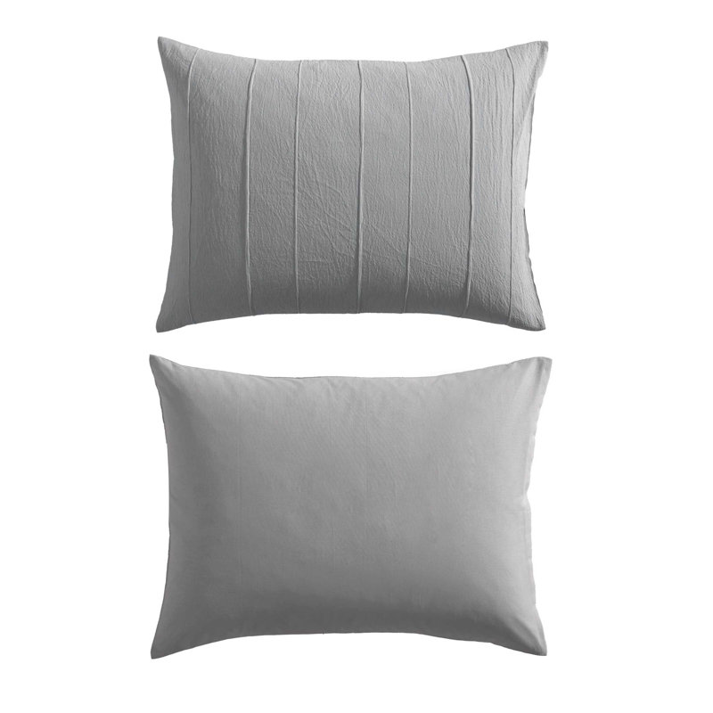 Martha Stewart Garden Trellis Reversible Duvet Cover Set, Gray, Queen Duvet Cover + 2 Standard Shams