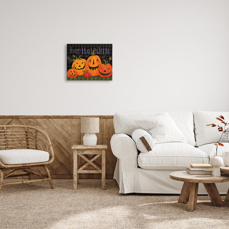 «Halloween sourire Jack-o-Lanterns» par Bernadette Deming sur, H 16 po x l 20 po