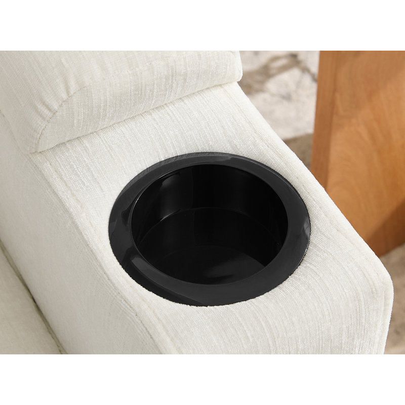 Fauteuil en chenille de 37 po de largeur avec dossier réglable et port USB, Beige