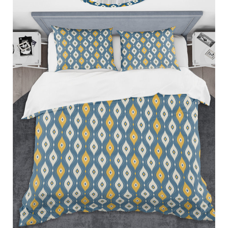  Ensemble de housse de couette Mid-Century Retro Abstract II, Housse de couette très grand et 2 taies