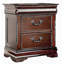 Table de chevet 1 pièce en bois de cerisier de style traditionnel, entièrement en bois massif, 2 tiroirs, tiroir supérieur caché, décoration élégante, table de chevet, chambre à coucher