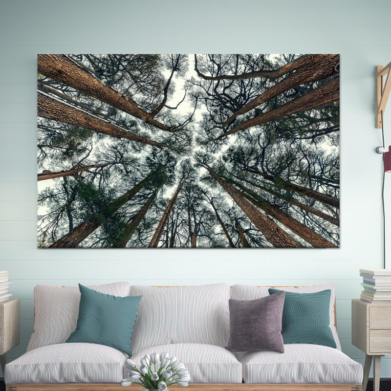 Cadeau personnalisé pour petite fille: impression sur toile de paysage de forêt, 1P or encadré