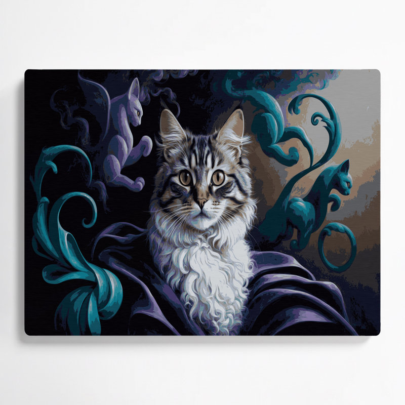 Cats Foldex, art mural gris en métal, H 11 po x l 14 po