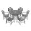 Ensemble de 7 pièces de mobilier de patio en aluminium coulé avec cadre noir et coussins de siège bruns-857253271