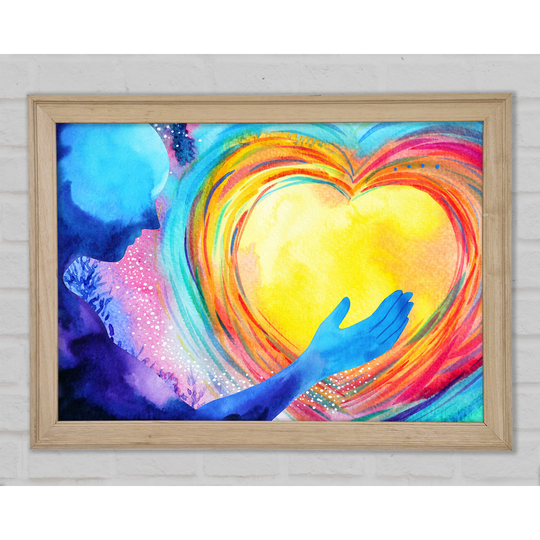 Aquarell Warming Heart Gerahmter Druck