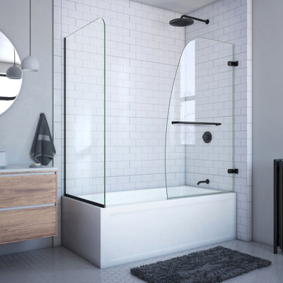 Porte de baignoire demi-cadre à charnière l 56 po x H 58 po Aqua Uno