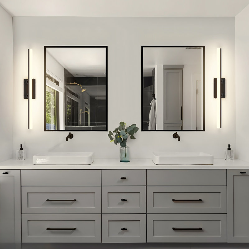 Éclairage pour meuble-lavabo de bar 1 lumière DEL, Noir, 31,5 po de largeur, 5CCT