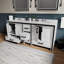 Ensemble de meuble-lavabo double l 80 po x P 22 po avec dessus blanc, miroirs 30 po et robinet chromé Ziva-87293378-113107684