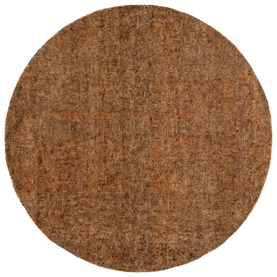 Clairann 101 Hand Tufted Imported Handspun Wool/Cotton No Pattern Indoor Use Only Rug in Gold/Brown