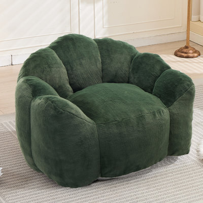 Fauteuil de style lotus pour adultes Lotus, fausse fourrure, anneau de traction, antidérapant, fauteuil à billes sans assemblage, assemblage, relaxation multi-scène