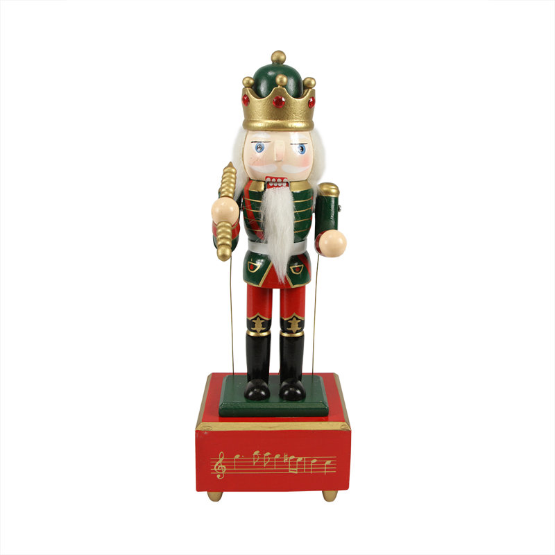 12" Red and Green Gem-Encrusted King Nutcracker with Scepter