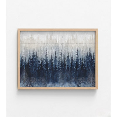 «Eastham Blue Forest», reproduction d'art encadrée forêt abstraite, paysage mural, impression nature bleue, art mural encadré, art mural surdimensionné