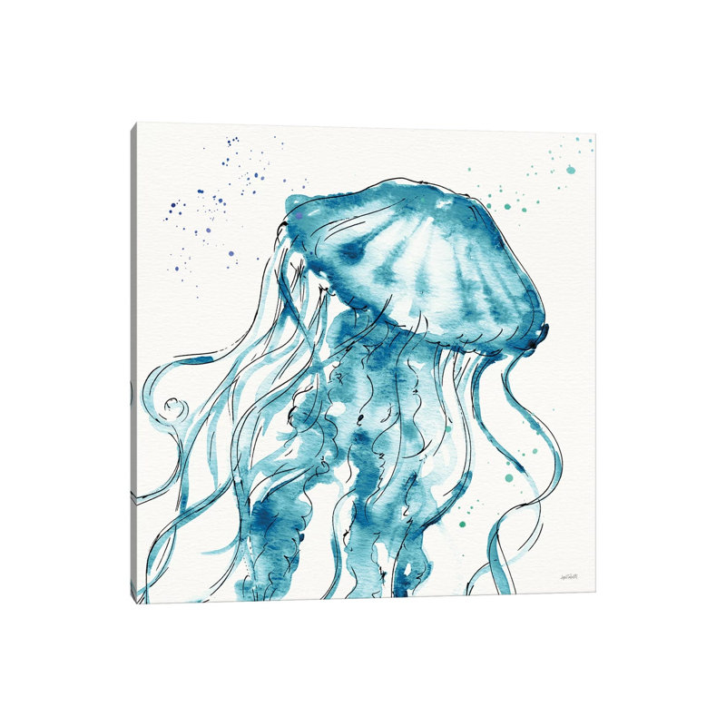 Deep Sea X Teal by Anne Tavoletti - Wrapped Canvas Painting, 45.72 cm H x 45.72 cm W
