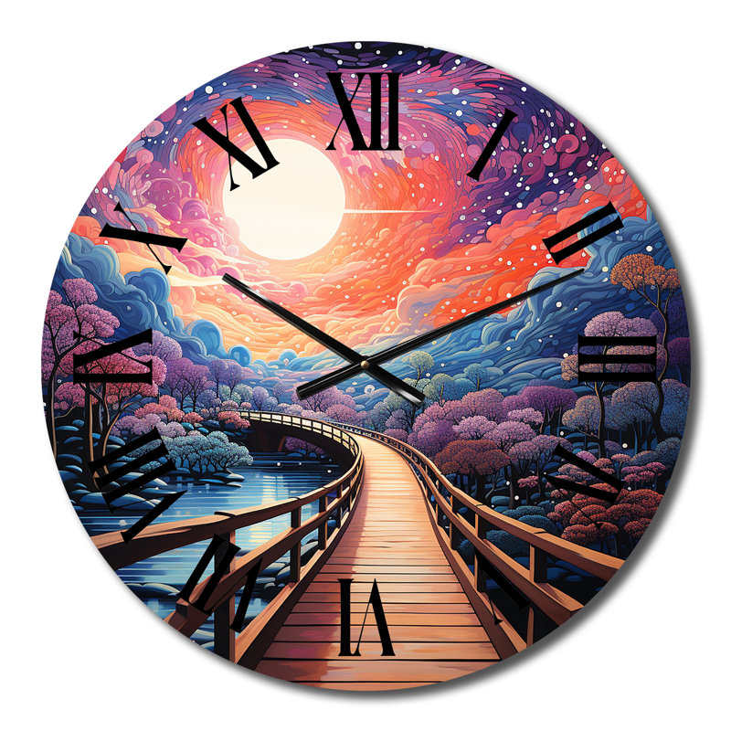 Horloge murale Coral Bridge Dreamy Passage Pointillism I, Petit