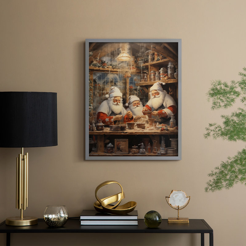 Reproduction d'art encadrée Christmas, Gris, H 30 po x l 24 po