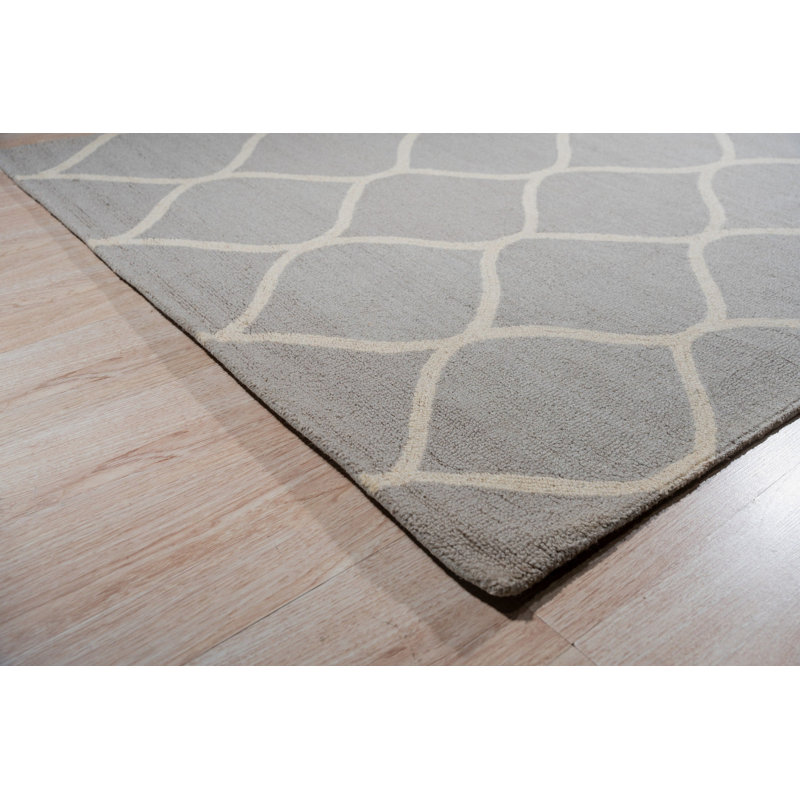 Hand Tufted Wool Area Rug in Gray, Gray