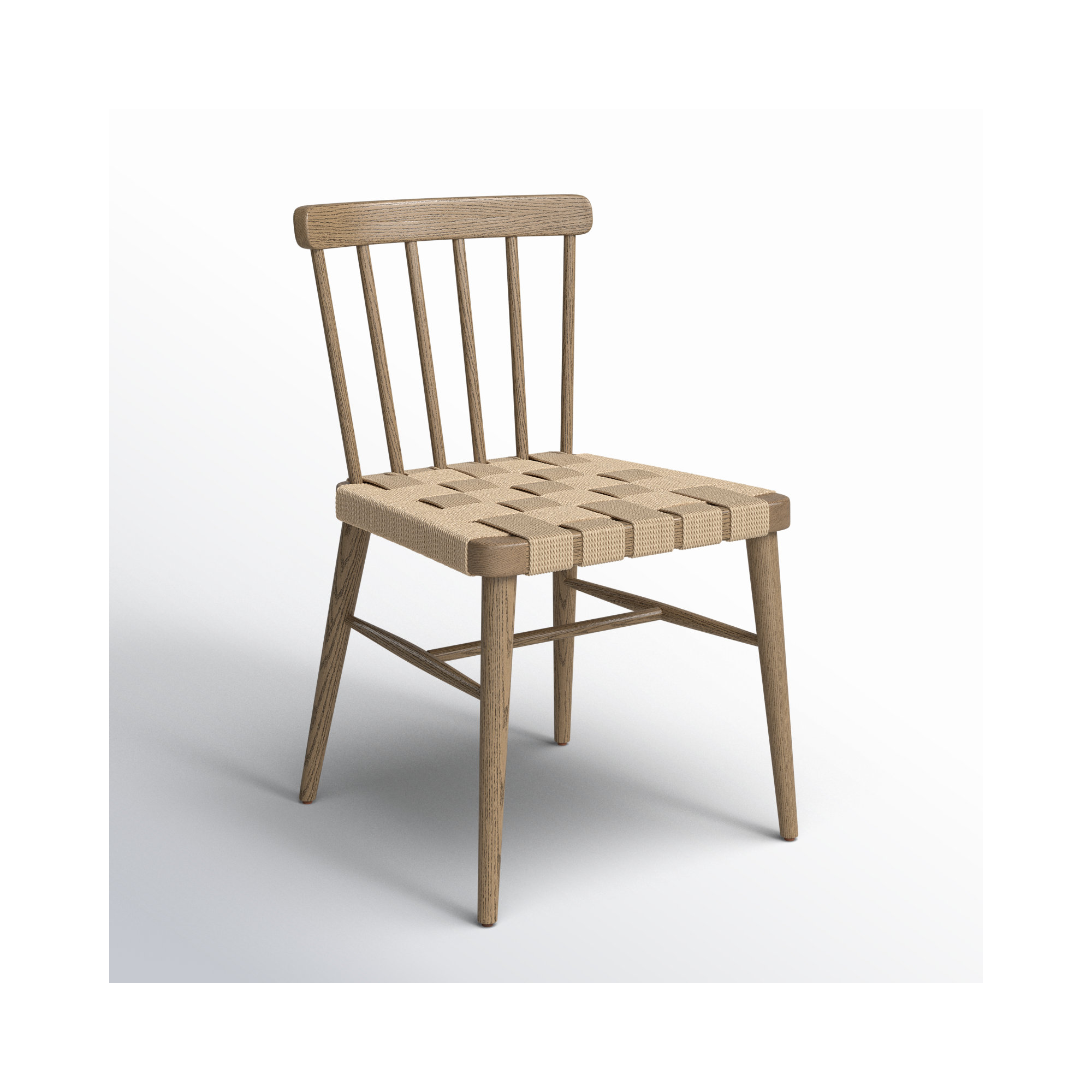 Catalonia Dining Chair-Smoked Oak, Dark Brown