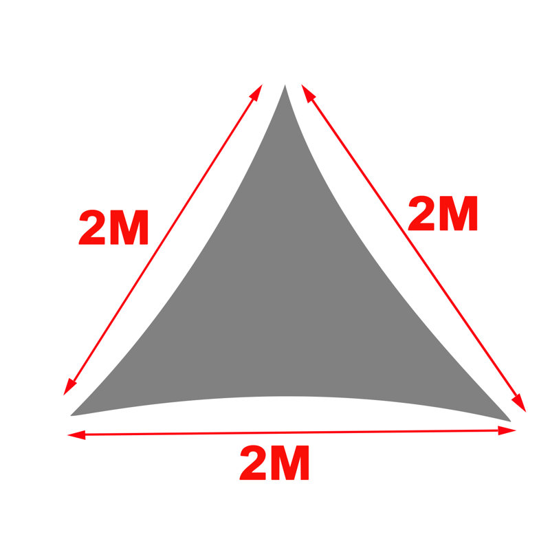 Drummans 2m x 2m x 2m Triangular Sun Shade Sail, Blue