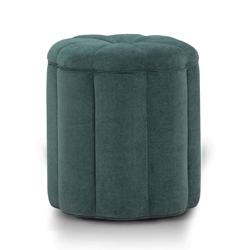 Fleur Peacock Storage Ottoman, Teal