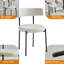 55.9cm H Fabric Upholstered Metal Side Chair in White