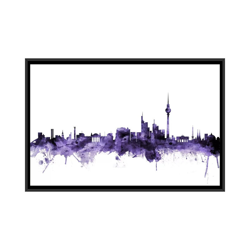 "Berlin, Allemagne" par Michael Tompsett, impression sur toile, H 32 po x l 48 po x P 1,5 po, Toile avec cadre noir