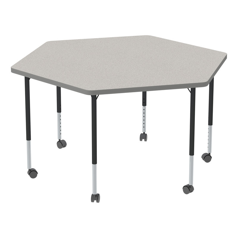 Table d'activité mobile à hauteur ajustable avec roulettes Structure Series, gris, Gris/noir