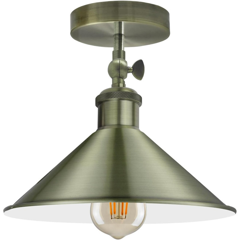Boling Semi Flush Mount, Green Brass