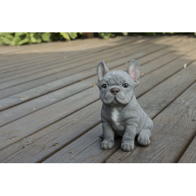 Statue chiot bouledogue français assis