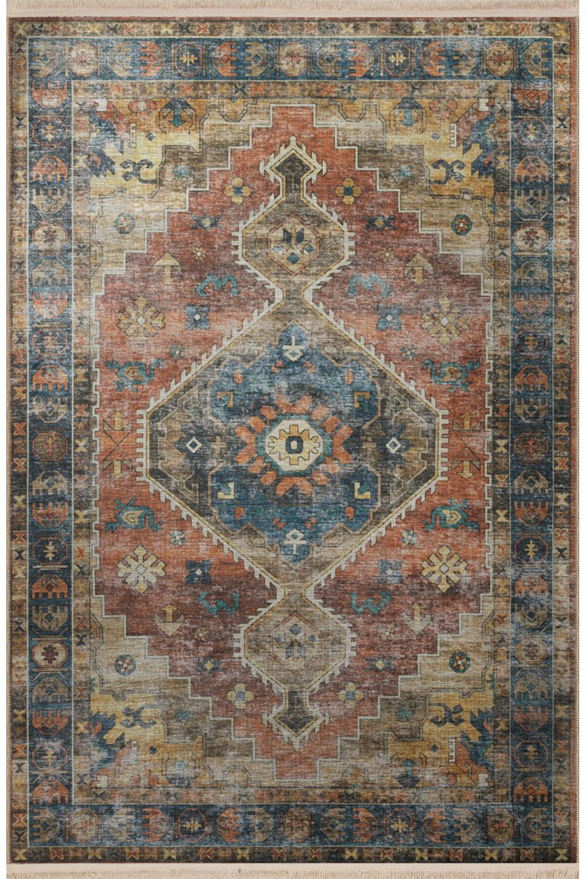 Bloomsbury Market Blue Themed Multicolor Traditional Motif Patterned ...