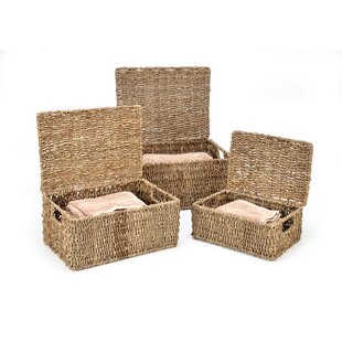 BirdRock Home 3-Pack 11.25-in W x 9-in H x 13-in D Brown Wicker Basket in  the Storage Bins & Baskets department at