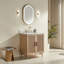 Meuble-lavabo de salle de bain autoportant 30 po entièrement assemblé en bois massif avec plateau blanc d'ingénierie entièrement assemblé-622683790