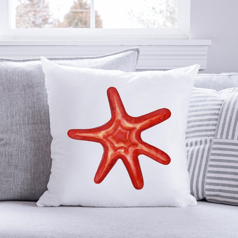 Nautical Sea Life_750 - Coussin décoratif en polyester, H 18 po x l 18 po
