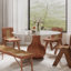 Ikerne Farmhouse Kitchen Table Vase-shaped Pedestal Dining Table Circular For 4/6/8-427910747-427910744