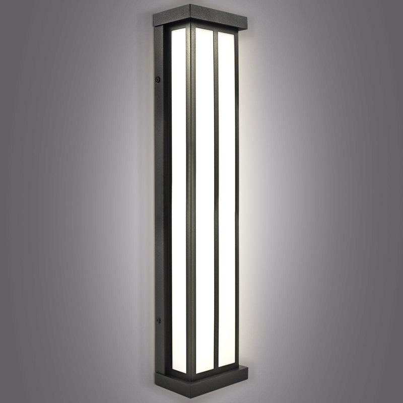 Applique murale d'extérieur à DEL Latitude Run®, 16 po, aluminium noir, 3CCT 3000K 4000K 5000K, 15W, ETL, IP65, 26 W