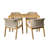 Acacia Wood Outdoor Dining Set Of 5, Dining Furniture Set With 1 Table 4 Chairs, Teak And Beige