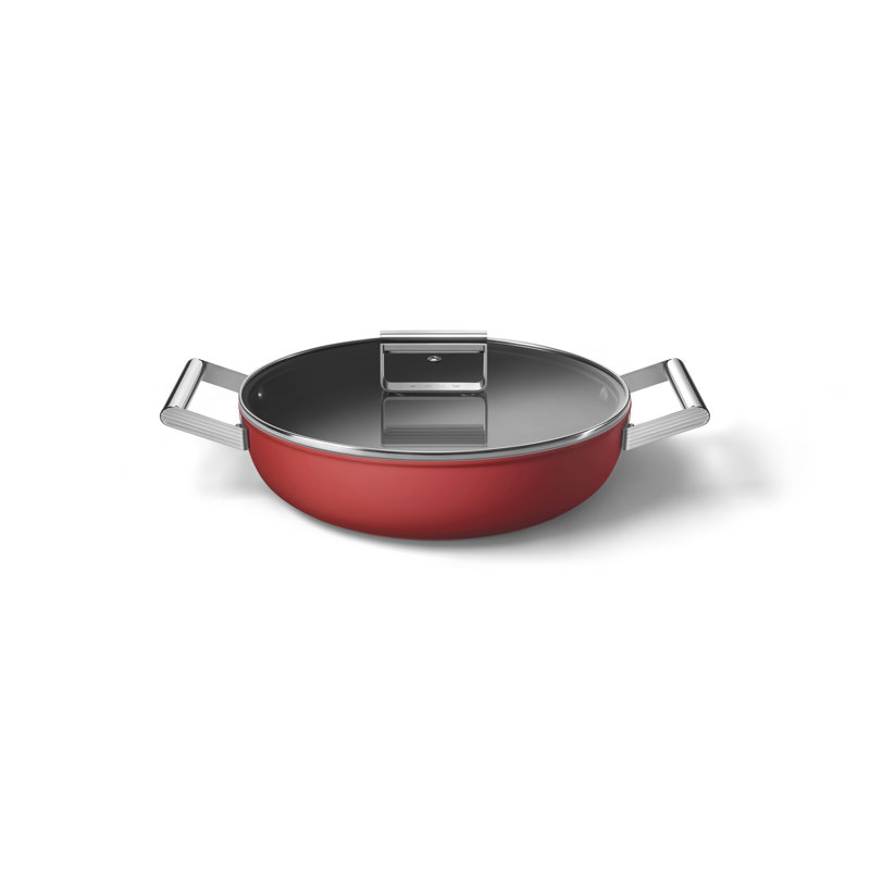SMEG 4 Qt. Deep Pan w/ 11" Lid, Red
