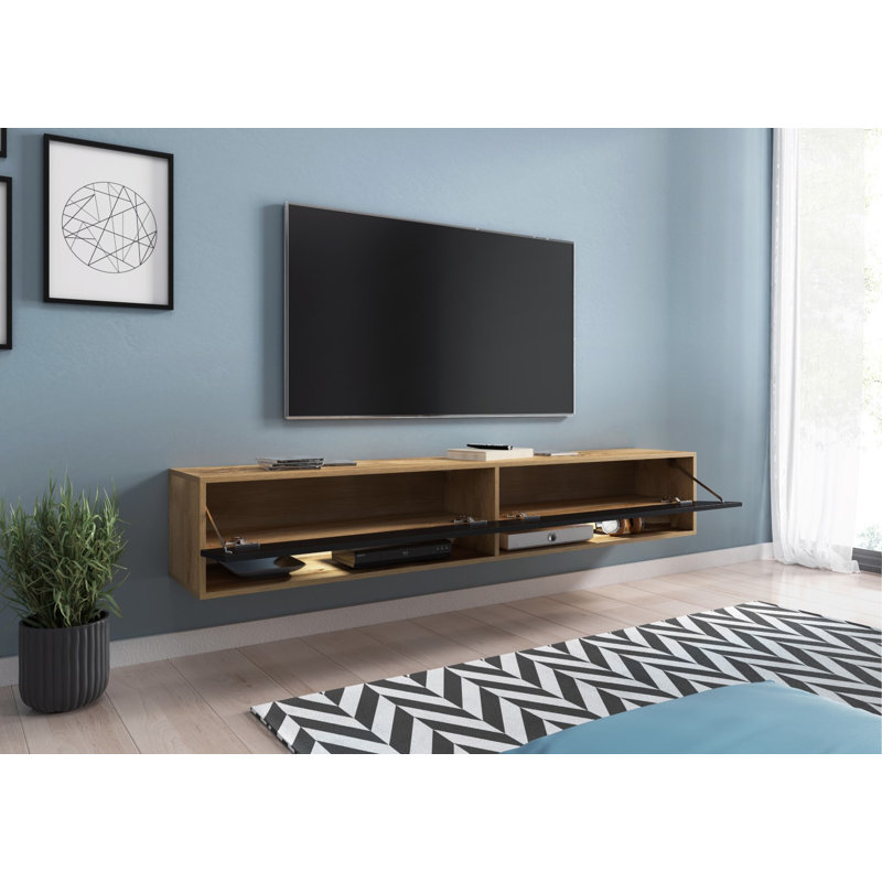 Amit Unfinished TV Stand for TVs up to 78", Wotan/Black