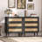Caityln 2 Pack Nightstand with 3 Drawers, Boho  Nightstand  with Power Outlets-2040379645