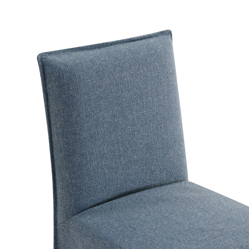 Chaise de salle à manger rembourrée Catalan Jaffson (ensemble de 2), Bleu de Capri