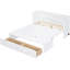 Lit blanc avec port et armoire spacieuse avec tiroir - Stable et vaste rangement-730683699-730683698