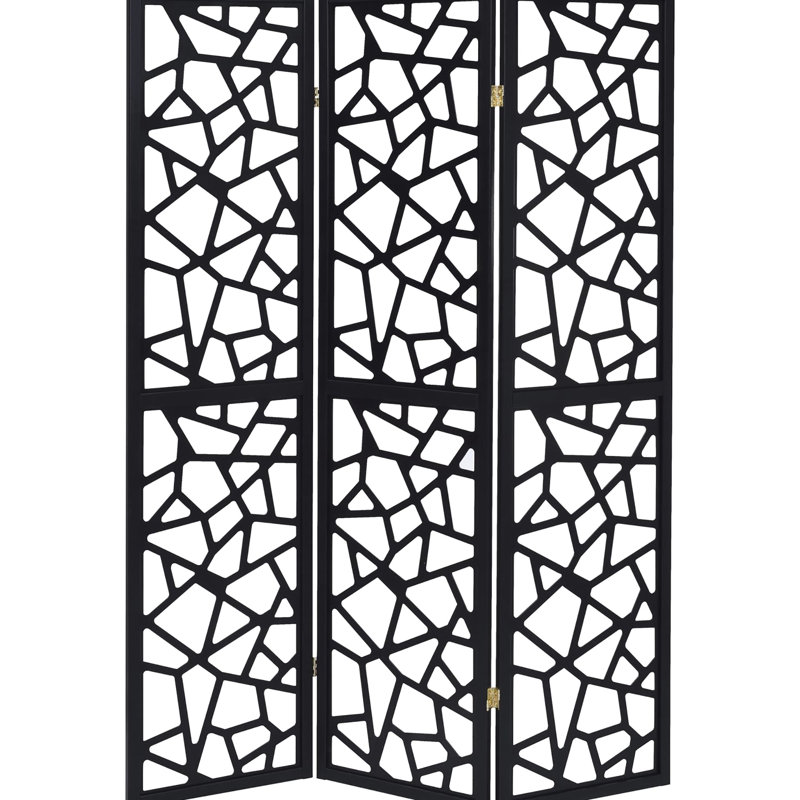 Paravent noir avec mosaïque complexe pour un diviseur d'espace élégant à motif fascinant