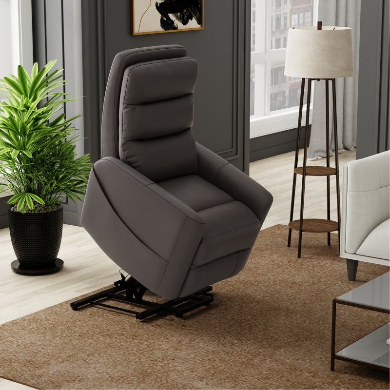Fauteuil relevable en similicuir gris Bentley, Gris