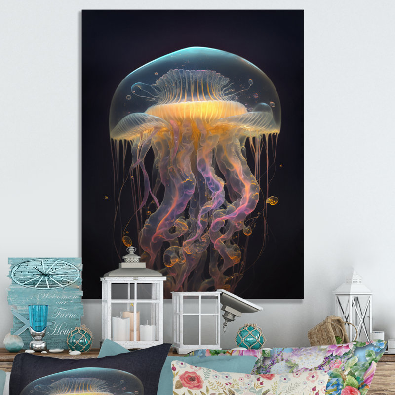 Méduse - reproduction sur toile, L 16 po x H 32 po, Toile tendue