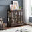 Exquisite Retro Display Cabinet with Adjustable Shelves and Lattice Doors