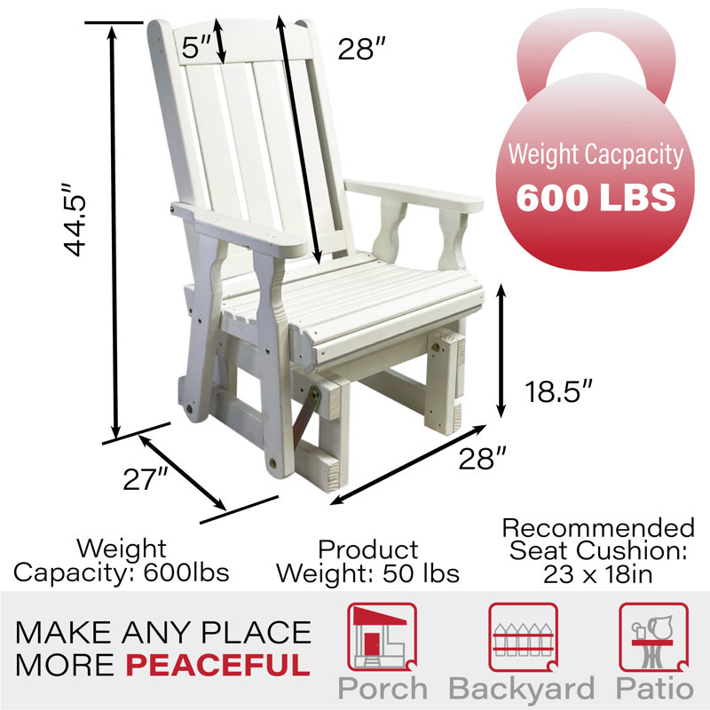 Fauteuil oscillant traité à haut dossier 600 lb, Teinture blanche demi-solide
