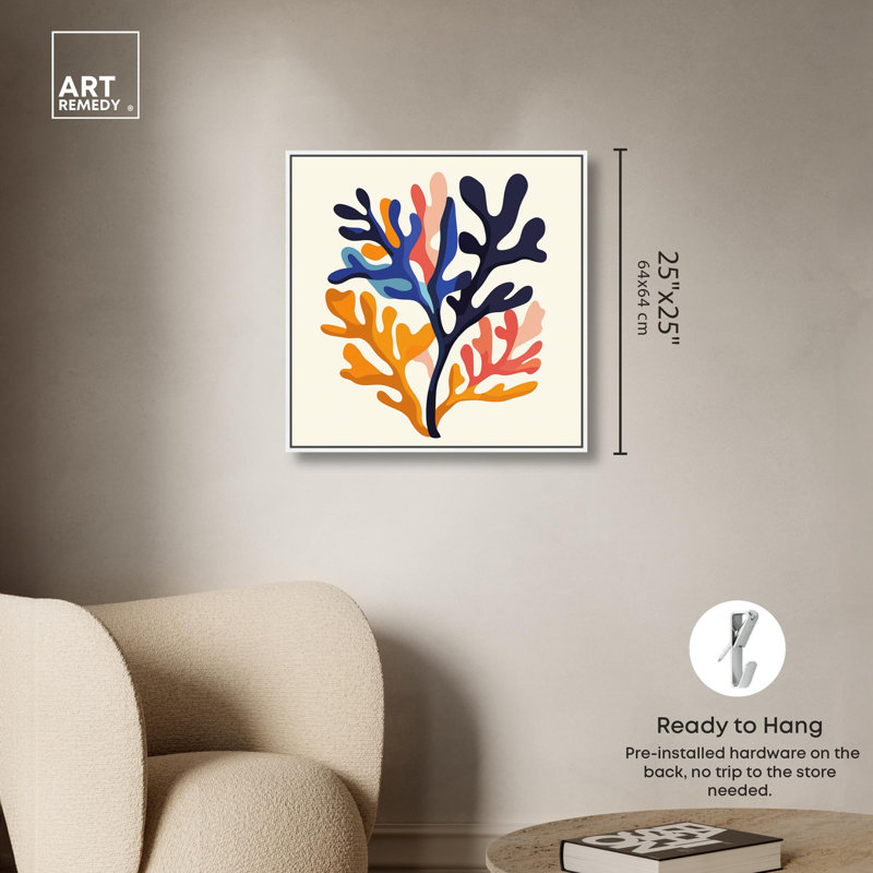 «Treetop Huescape Palm Leaf», reproduction d'art sur toile par Art Remedy, H 16" x l 16", Structure noire