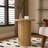 Round End Table With Fluted Pedestal Base, Side Table With Strip Columns Base-355653851