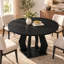 Table de salle à manger ronde de 119 cm (47 po) en bois fabriqué avec pied sculptural-598498937